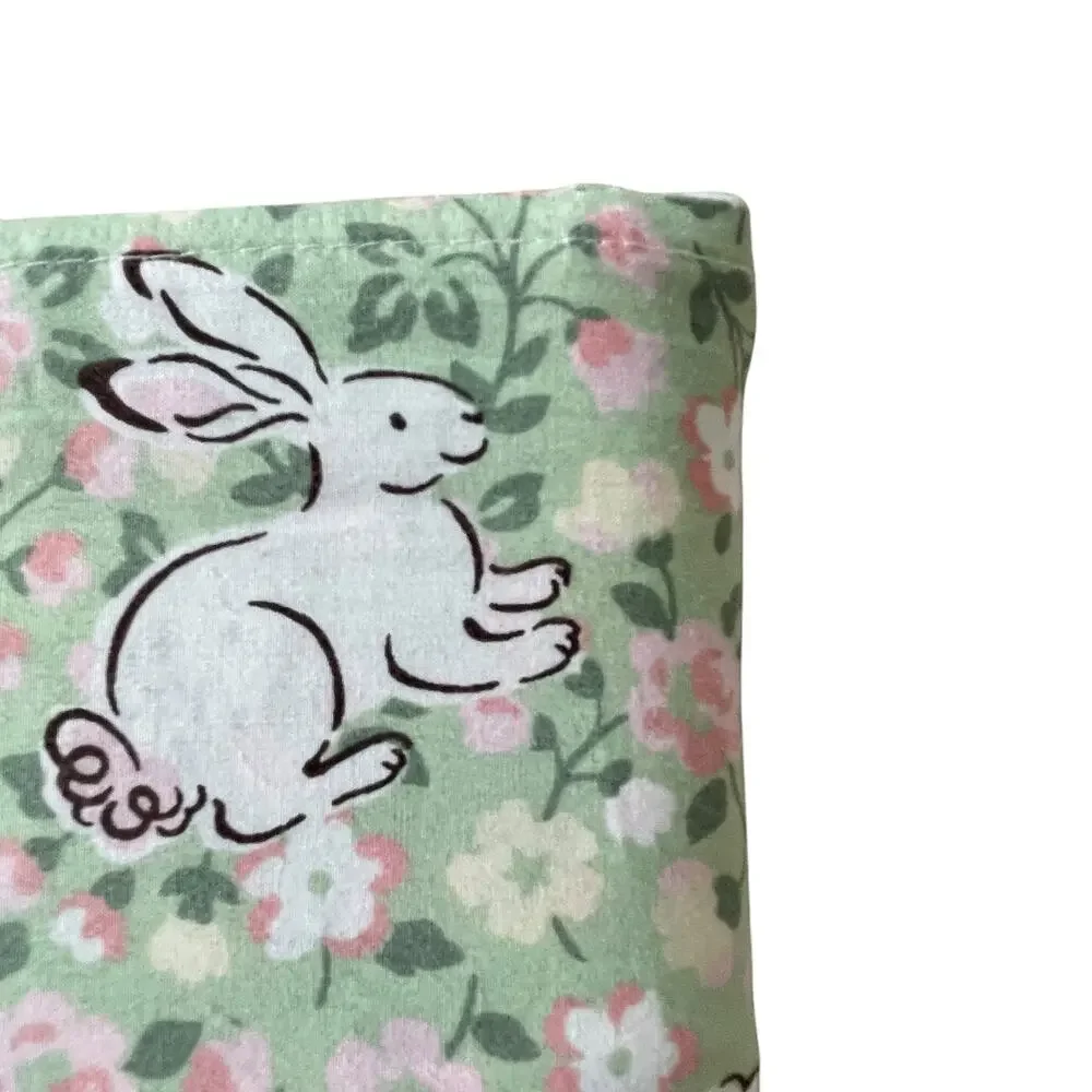 Cath Kidston london JUMPING BUNNIES GREEN Floral 4pc FULL Sheet Set NEW